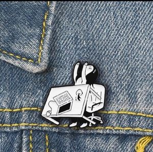 NWT Cute Office Tired Girl Brooch/Pin